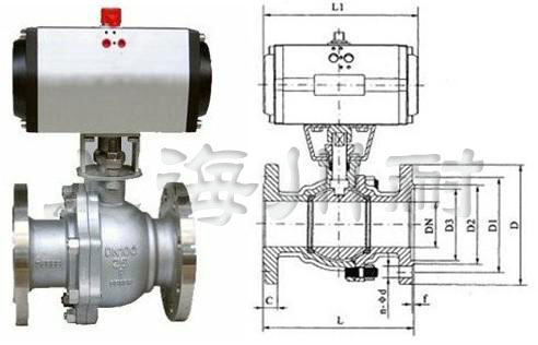 Q641PPL氣動高溫法蘭球閥結構圖