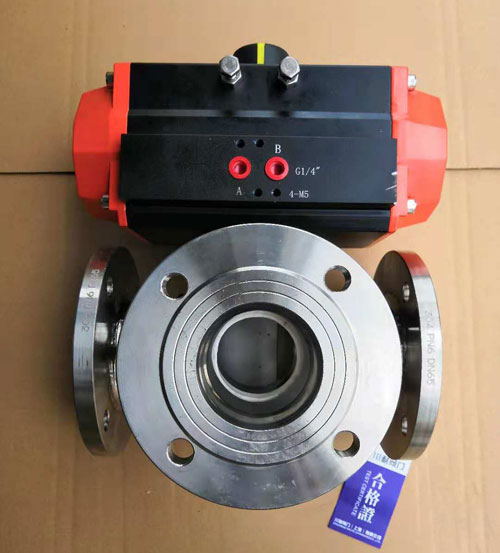 衛生級氣動三通法蘭球閥